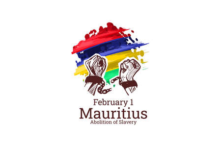 February 1. Abolition of Slavery of Mauritius. vector illustration. Suitable for greeting card, poster and banner.のイラスト素材