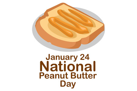 January 24, National Peanut Butter Day. vector illustration. Suitable for greeting card, poster and banner.のイラスト素材