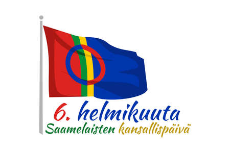 Translation: February 6, National Day of Sami. vector illustration. Suitable for greeting card, poster and banner.のイラスト素材