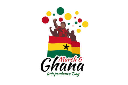 March 6, Independence Day of Ghana vector illustration. Suitable for greeting card, poster and banner.のイラスト素材