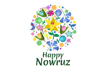 Happy Persian New Year (Nowruz) vector illustration. Suitable for greeting card, poster and banner.のイラスト素材