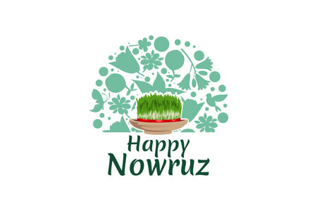 Happy Persian New Year (Nowruz) vector illustration. Suitable for greeting card, poster and banner.のイラスト素材