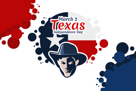March 2, Independence day of Texas ector illustration. Suitable for greeting card, poster and...
