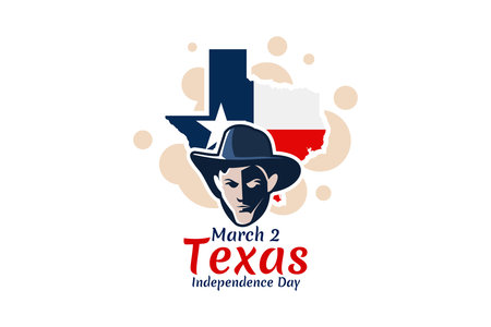 March 2, Independence day of Texas ector illustration. Suitable for greeting card, poster and...