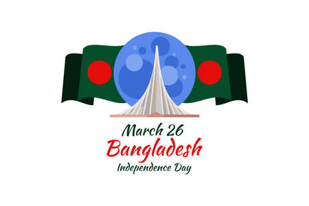 March 26, Independence day of Bangladesh Vector Illustration. Suitable for greeting card, poster and banner.のイラスト素材