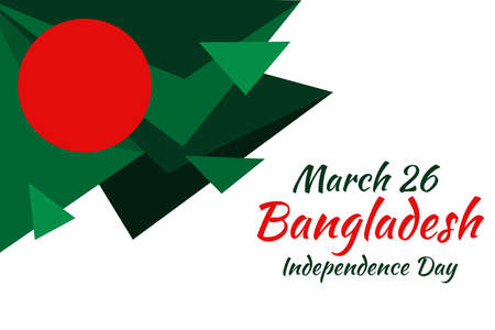 March 26, Independence day of Bangladesh Vector Illustration. Suitable for greeting card, poster and banner.のイラスト素材