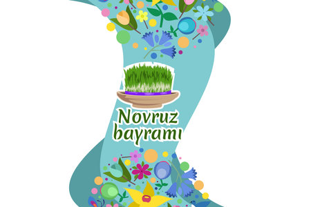 Translation: Happy Nowruz. Happy Persian New Year (Nowruz) vector illustration. Suitable for greeting card, poster and banner.のイラスト素材