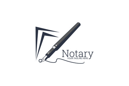 Notary public logo vector illustration. suitable for notary public firm and lawfirm logo.のイラスト素材