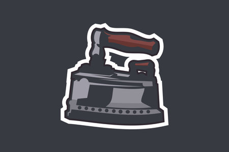simple Clothes iron vector illustration. simple home tools icon clip art.のイラスト素材