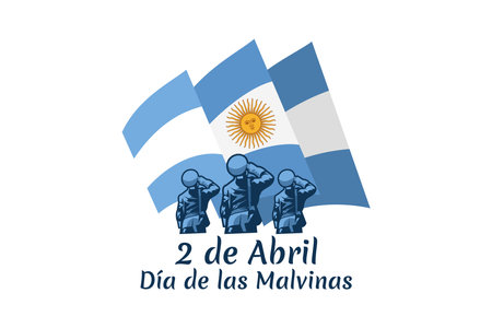 Translation: April 2, Malvinas Day. vector illustration. Suitable for greeting card, poster and banner.のイラスト素材