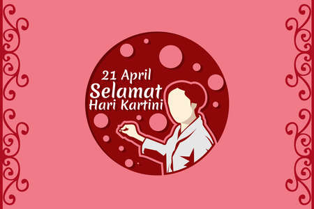 Translation: April 21, Happy Kartini Day. Vector Illustration. Suitable for greeting card, poster and banner.のイラスト素材
