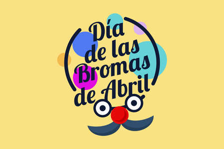 Translation: April fool's day. vector illustration. Suitable for greeting card, poster and banner.のイラスト素材