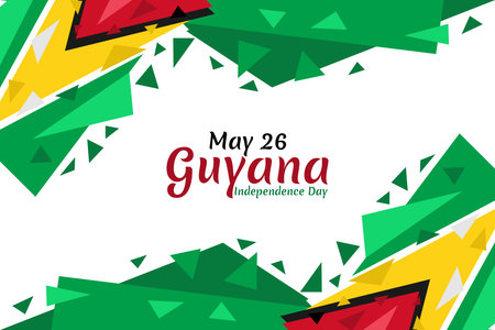 May 26, Independence Day of Guyana vector illustration. Suitable for greeting card, poster and...