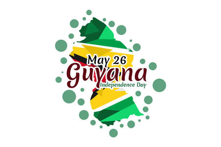 May 26, Independence Day of Guyana vector illustration. Suitable for greeting card, poster and banner.のイラスト素材