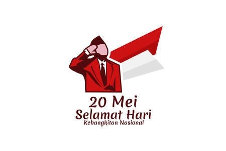 20 Mei, Selamat Hari Kebangkitan Nasional (Translation: May 20, National Awakening Day) vector illustration. Suitable for greeting card, poster and banner.のイラスト素材