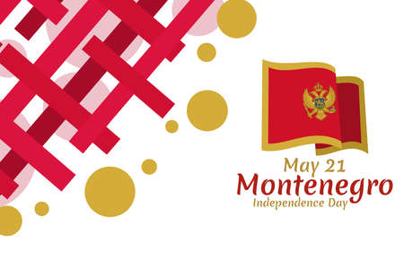 May 21, Independence day of Montenegro vector illustration. Suitable for greeting card, poster and banner.のイラスト素材