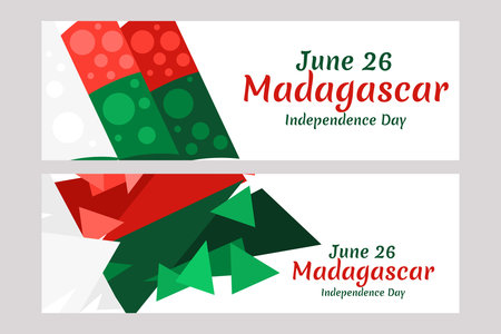 June 26 Independence Day of Madagascar vector illustration. Suitable for greeting card, poster and banner.のイラスト素材