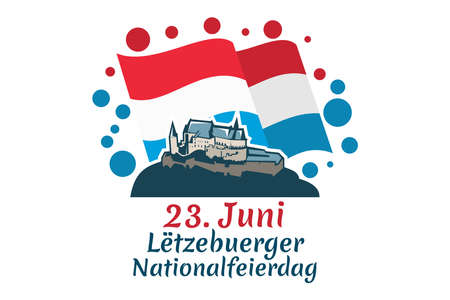 Translation: June 23, National Day. National day of Luxembourg vector illustration. Suitable for greeting card, poster and banner.のイラスト素材