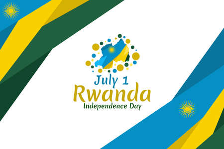 July 1, Independence Day of Rwanda vector illustration. Suitable for greeting card, poster and banner.のイラスト素材