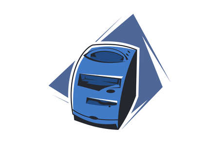 simple Central Processing Unit (cpu) icon vector illustration. Vector PC CPU cabinet Illustration.のイラスト素材