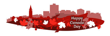 July 1, Happy Canada Day Vector Illustration. Suitable for greeting card, poster and banner.のイラスト素材