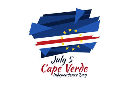 July 5, Cape verde Independence day vector illustration. Suitable for greeting card, poster and bannerのイラスト素材