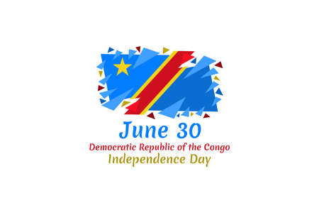 June 30, Independence Day of 
Democratic Republic of the Congo vector illustration. Suitable for greeting card, poster and banner.のイラスト素材