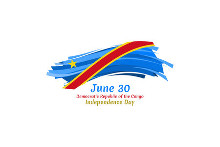 June 30, Independence Day of 
Democratic Republic of the Congo vector illustration. Suitable for...