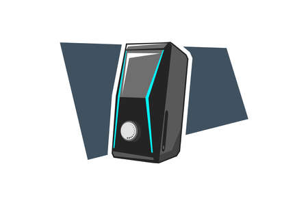 simple speaker isolated on white background. Audio music isolation. Speaker music vector illustration.のイラスト素材