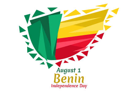 August 1, Independence day of Benin vector illustration. Suitable for greeting card, poster and banner.のイラスト素材