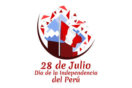 Translate: July 28, Independence day (dia de la independencia) of Peru vector illustration. Suitable for greeting card, poster and banner.のイラスト素材