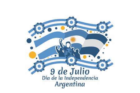 Translate: July 9, Independence day of Argentina vector illustration. Suitable for greeting card, poster and bannerのイラスト素材
