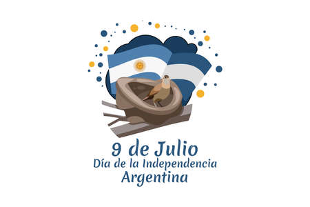 Translate: July 9, Independence day of Argentina vector illustration. Suitable for greeting card, poster and bannerのイラスト素材