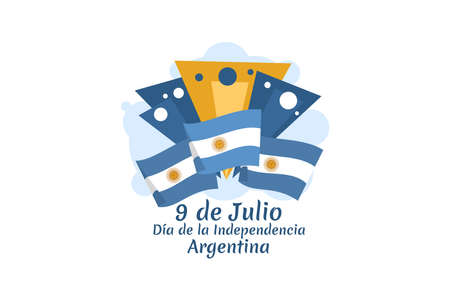 Translate: July 9, Independence day of Argentina vector illustration. Suitable for greeting card, poster and bannerのイラスト素材