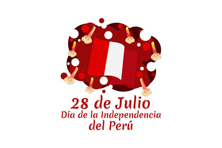 Translate: July 28, Independence day (dia de la independencia) of Peru vector illustration. Suitable for greeting card, poster and banner.のイラスト素材