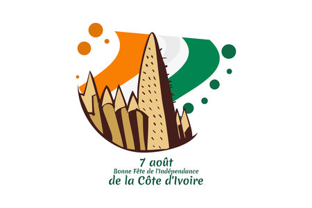 translation: August 7, Independence day of CÃ´te d'Ivoire. vector illustration. Suitable for greeting card, poster and banner.のイラスト素材