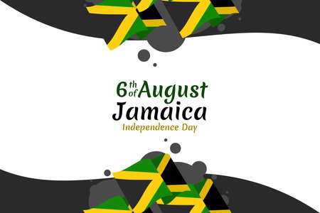 August 6, Independence day of Jamaica vector illustration. Suitable for greeting card, poster and banner.のイラスト素材