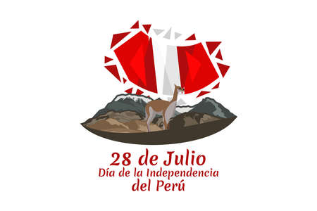Translate: July 28, Independence day (dia de la independencia) of Peru vector illustration. Suitable for greeting card, poster and banner.のイラスト素材