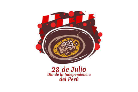 Translate: July 28, Independence day (dia de la independencia) of Peru vector illustration. Suitable for greeting card, poster and banner.のイラスト素材