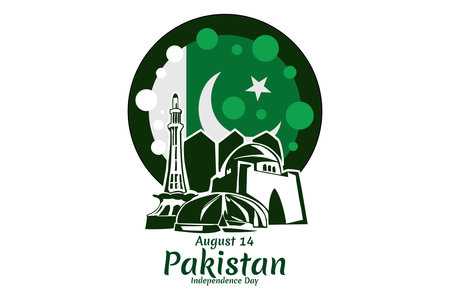 August 14, Happy Pakistan Independence Day vector illustration. Suitable for greeting card, poster...