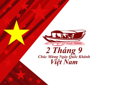 Translate: September 2, Happy National day of Vietnam. Happy National day vector illustration.  Suitable for greeting card, poster and banner.のイラスト素材
