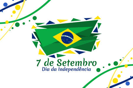 Translate: September 7, Independence Day. Independence of Brazil vector illustration. Suitable for greeting card, poster and banner.のイラスト素材