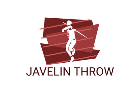 Javelin throw sport vector line icon. Javelin throw stance. sport pictogram, vector illustration.のイラスト素材