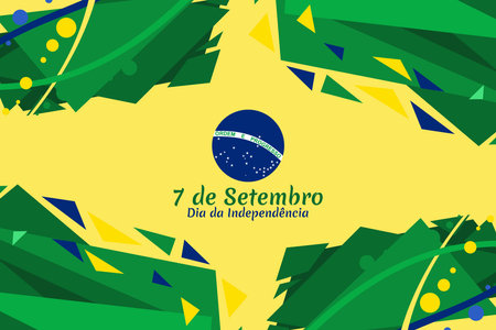 Translate: September 7, Independence Day. Independence of Brazil vector illustration. Suitable for greeting card, poster and banner.のイラスト素材