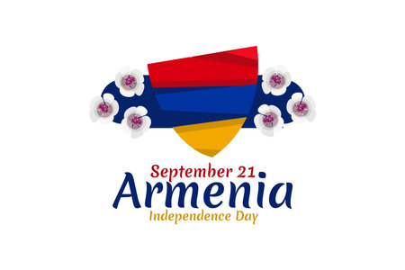 September 21, Independence Day of Armenia. vector illustration. Suitable for greeting card, poster and banner.のイラスト素材