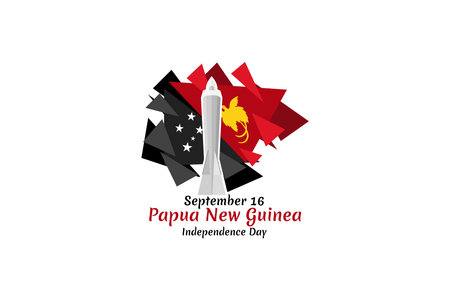 September 16, Independence Day of Papua New Guinea. vector illustration. Suitable for greeting card, poster and banner.のイラスト素材