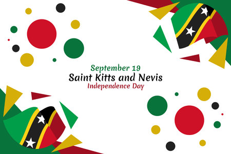 September 19, Independence Day of Saint Kitts and Nevis. vector illustration. Suitable for greeting card, poster and banner.のイラスト素材