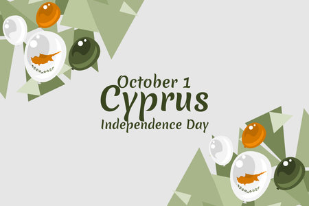 October 1, Independence day of Cyprus vector illustration. Suitable for greeting card, poster and banner.のイラスト素材