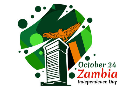 October 24, Independence Day of Zambia vector illustration. Suitable for greeting card, poster and banner.のイラスト素材