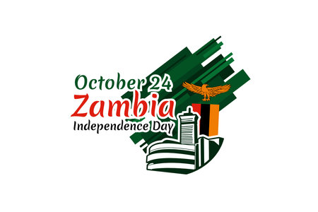 October 24, Independence Day of Zambia vector illustration. Suitable for greeting card, poster and banner.のイラスト素材